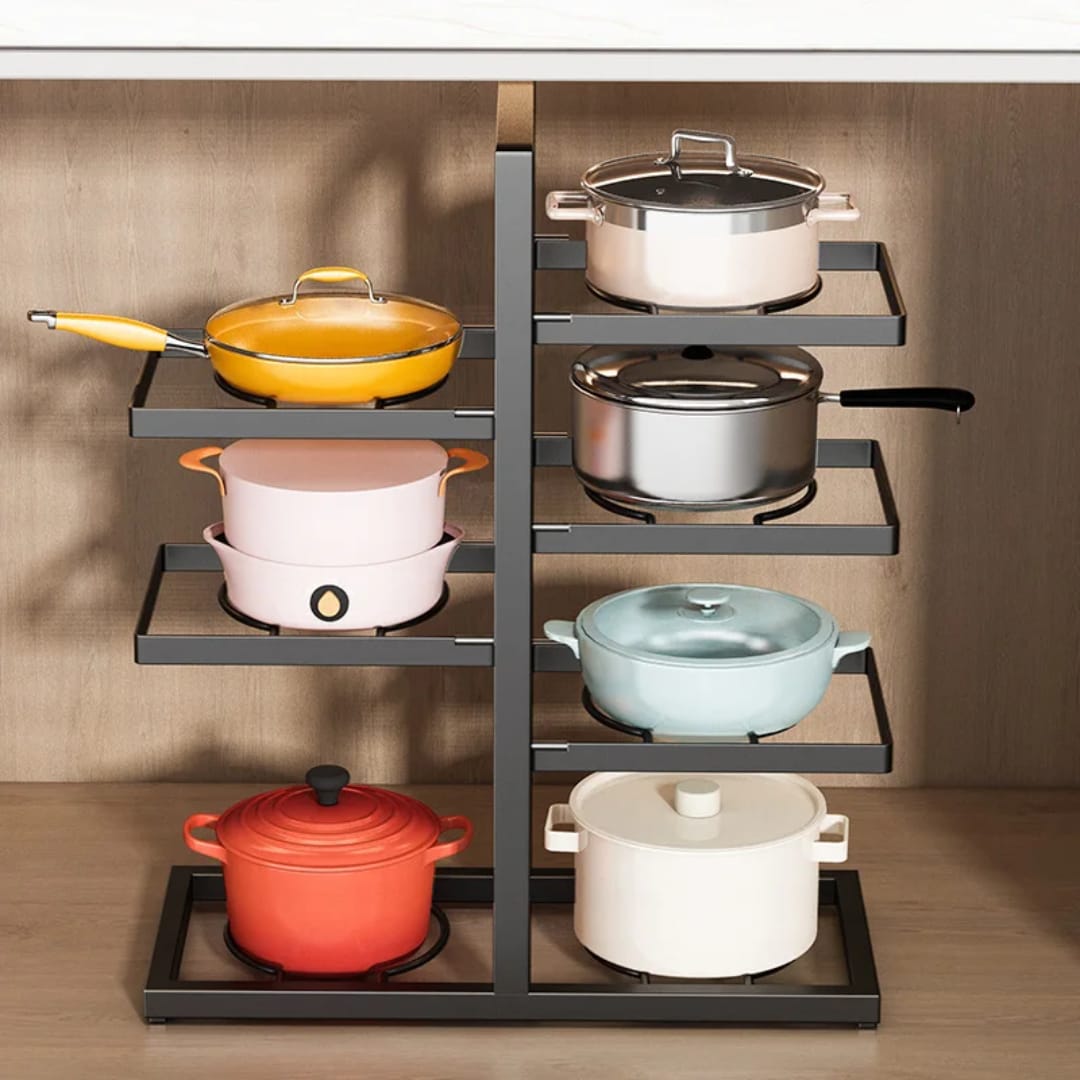 Multilayer pot/pan storage rack