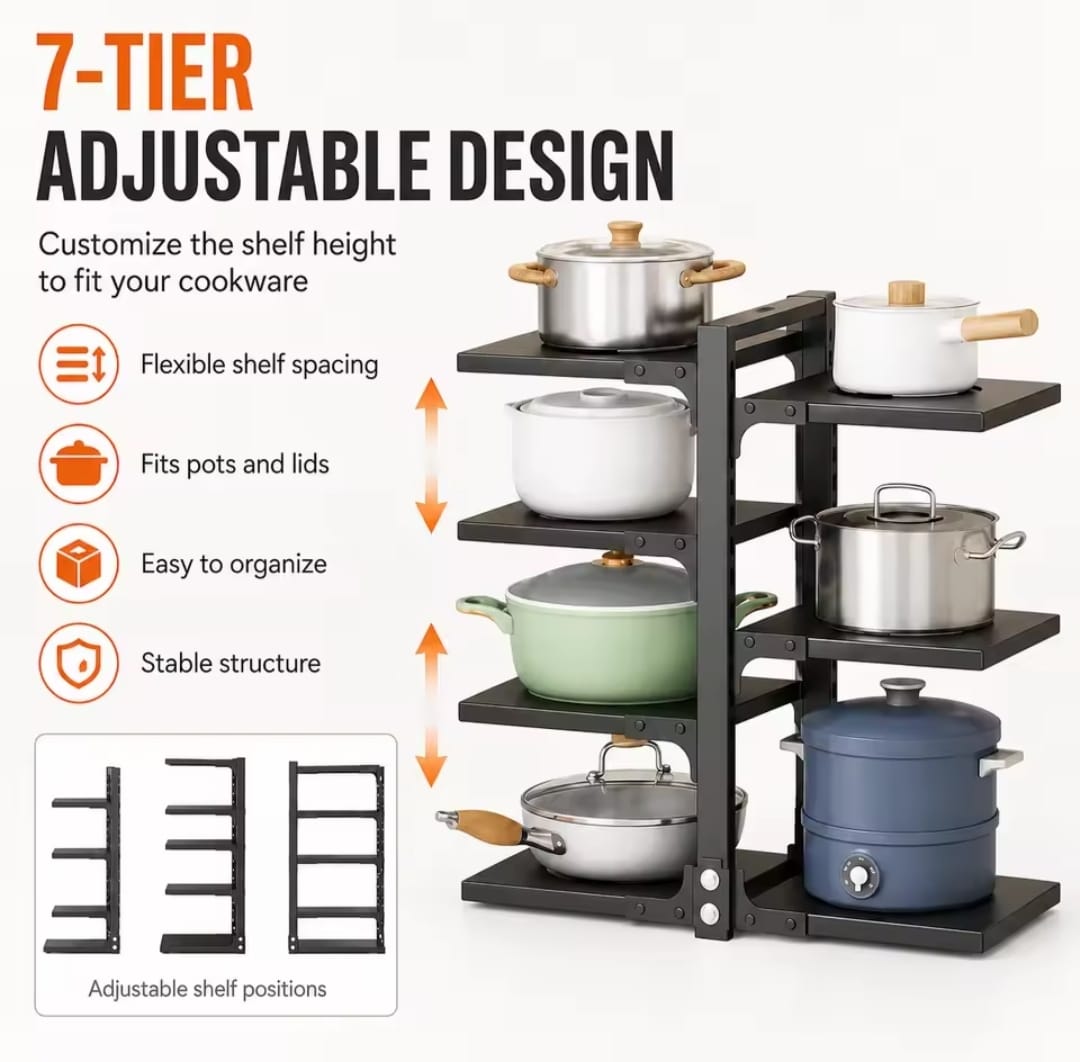 Multilayer pot/pan storage rack