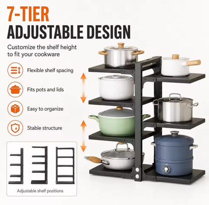 Multilayer pot/pan storage rack