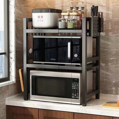 Double layer Heavy-duty Adjustable Microwave Stand