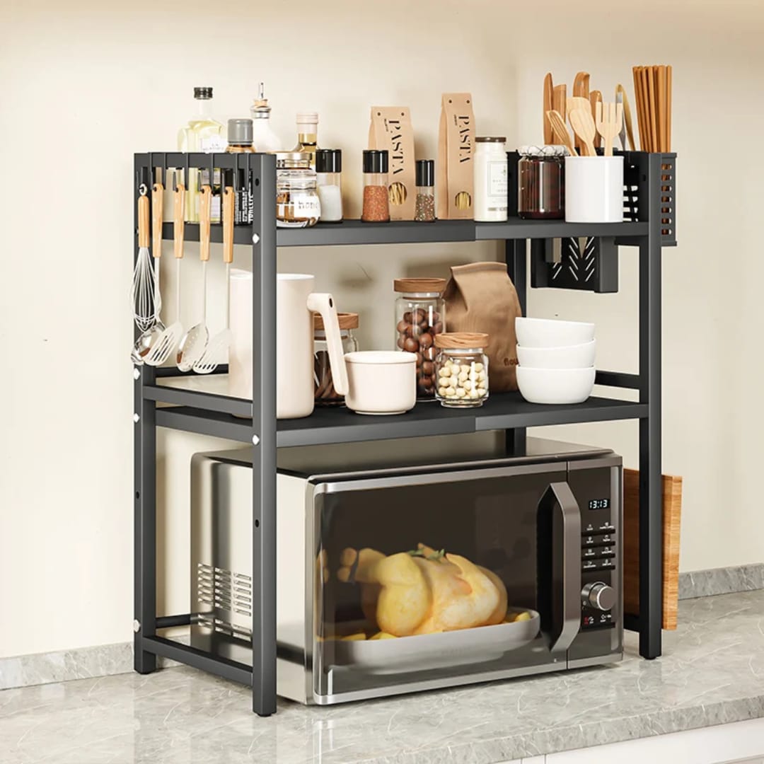 Double layer Heavy-duty Adjustable Microwave Stand