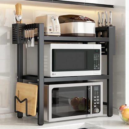 Double layer Heavy-duty Adjustable Microwave Stand