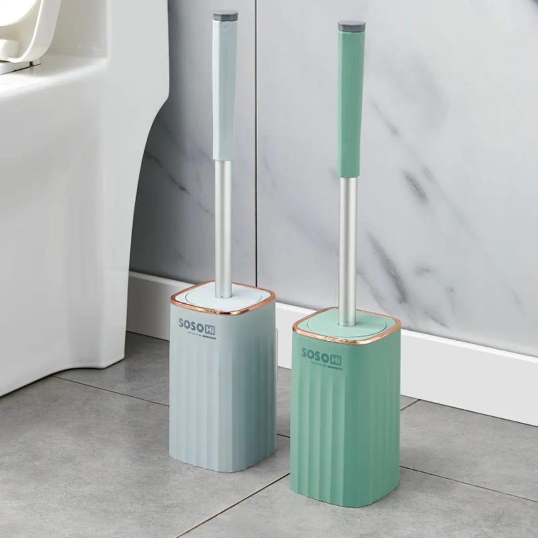 Wall mounted toilet cleaning brush set with holder