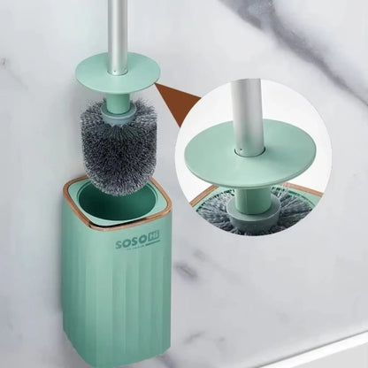 Wall mounted toilet cleaning brush set with holder