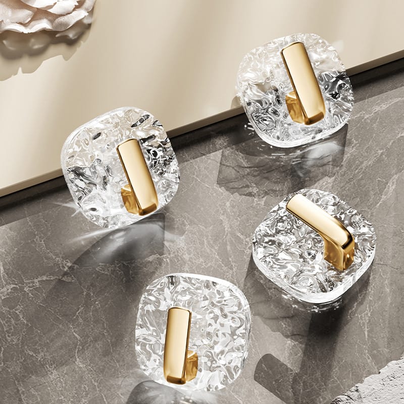 Set of 5 Golden Acrylic Hooks