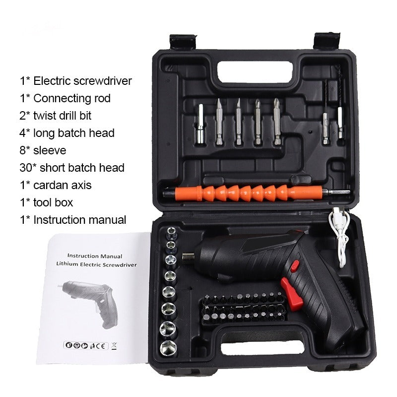 Rechargeable drill screw driver tool box set