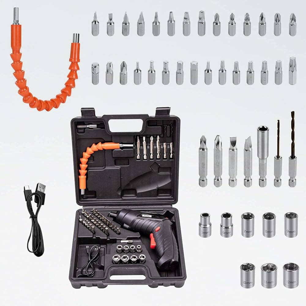 Rechargeable drill screw driver tool box set