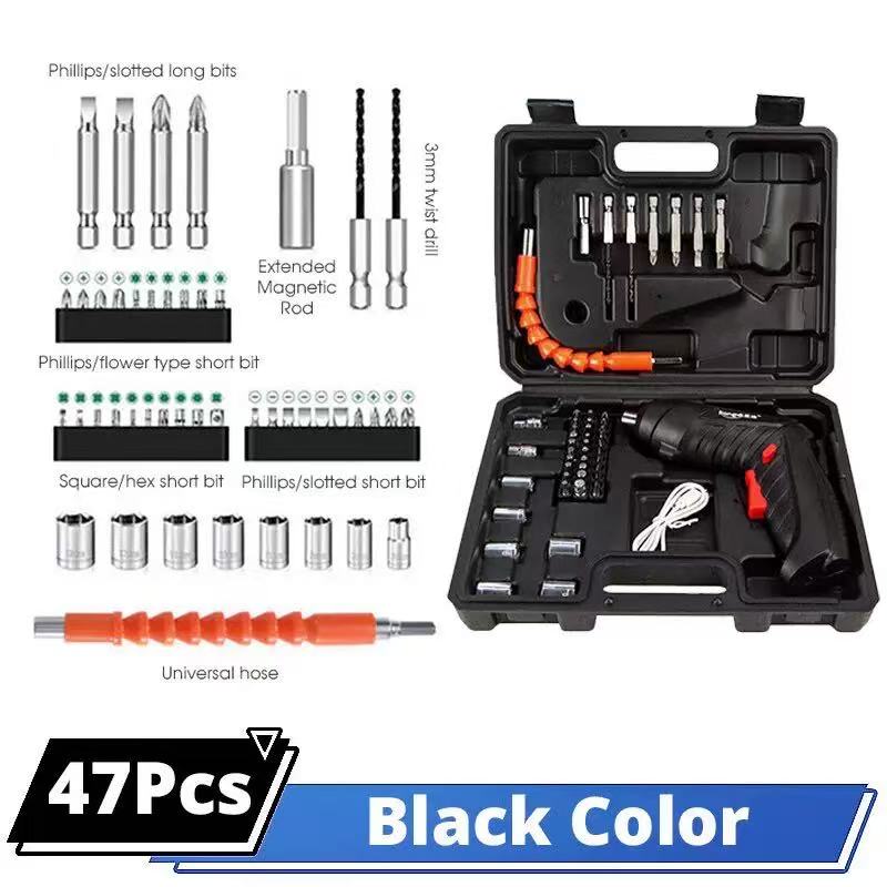 Rechargeable drill screw driver tool box set