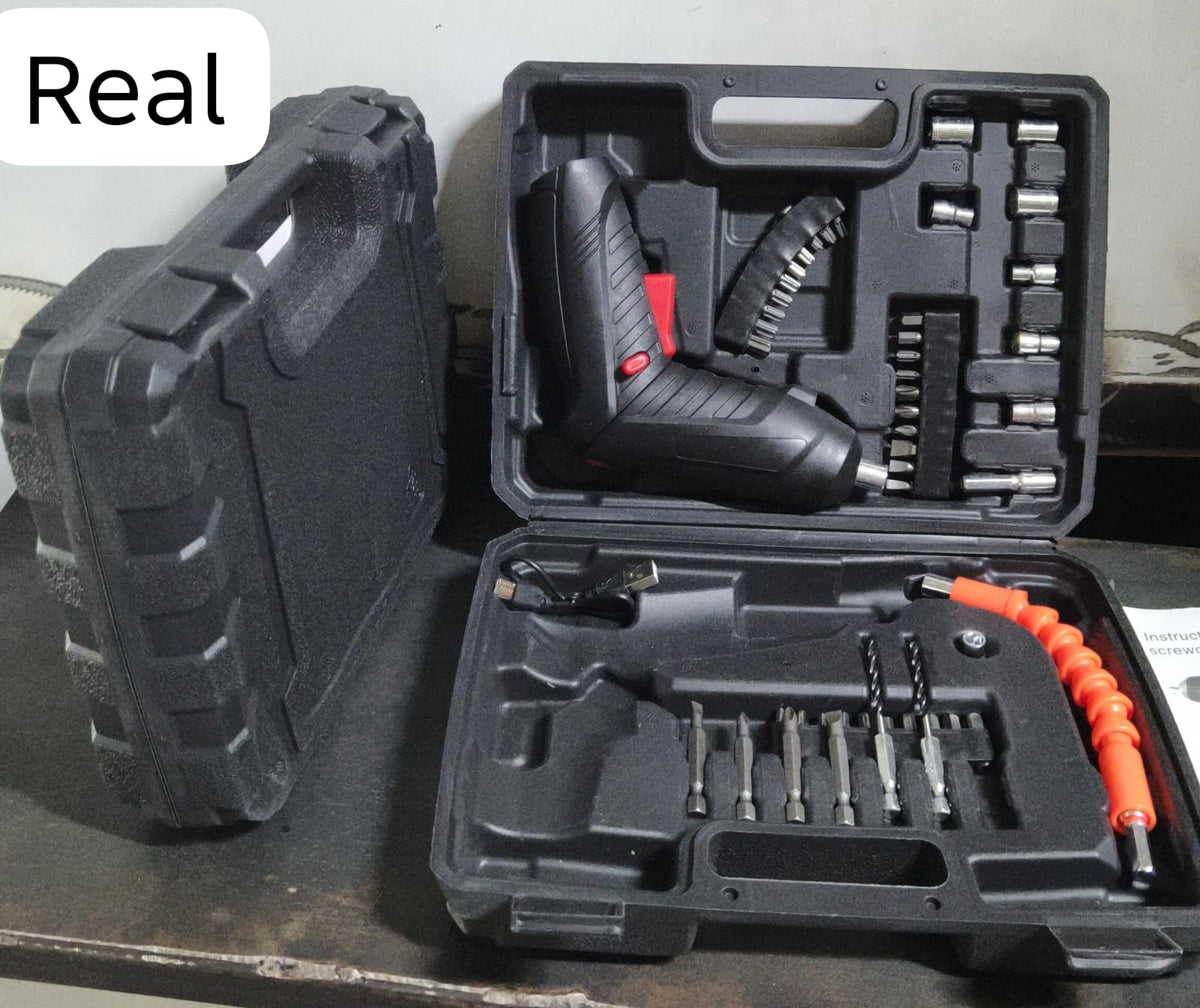 Rechargeable drill screw driver tool box set