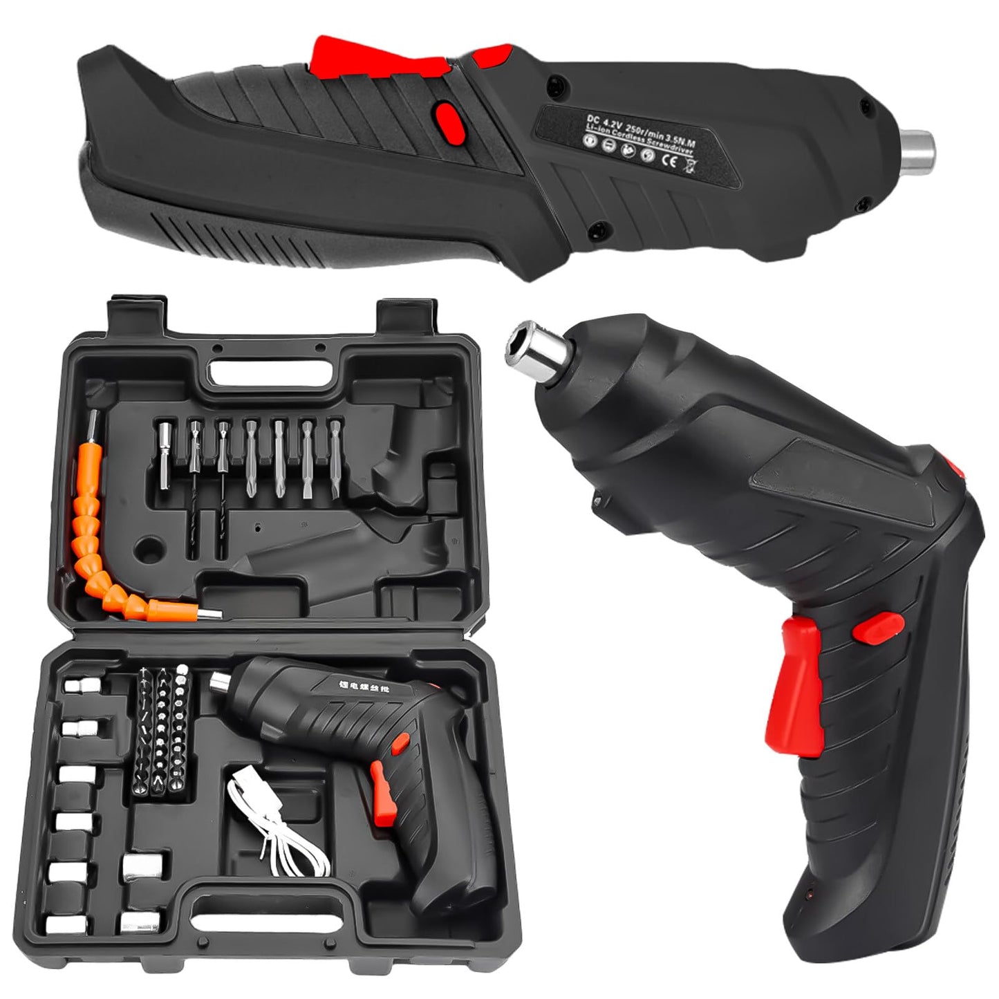 Rechargeable drill screw driver tool box set