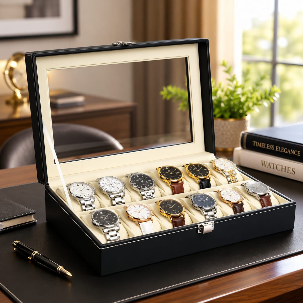Premium 12-Slot Watch Storage Box