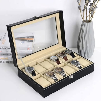 Premium 12-Slot Watch Storage Box