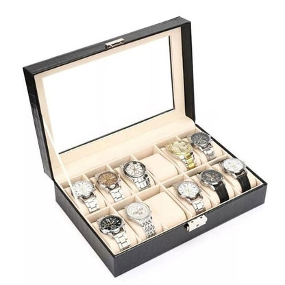 Premium 12-Slot Watch Storage Box