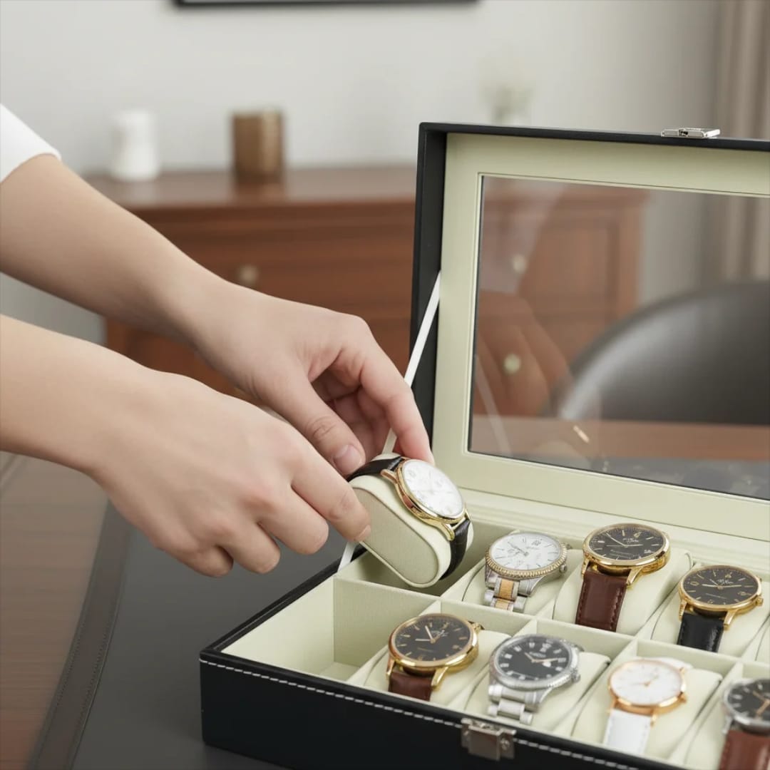 Premium 12-Slot Watch Storage Box