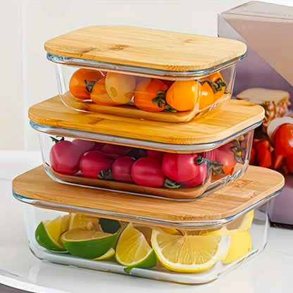 3in1 snack storage box set wooden top lid