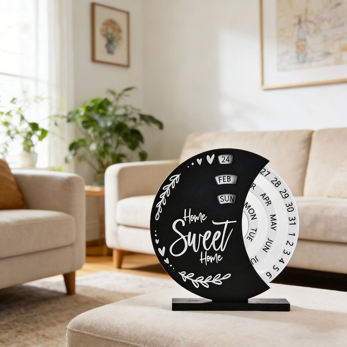 Perpetual Wooden Home Calendar