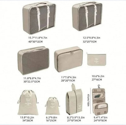 9pcs Luggage Travel Organizers For Suitcase