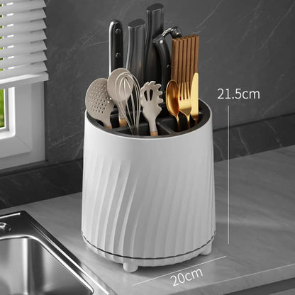 Modern rotating high quality cutlery organizer.