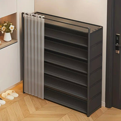 8- layer shoe rack organizer with fabric dustproof cover
