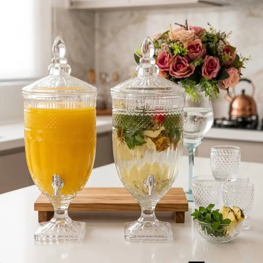 Elegant Glass Juice Dispenser