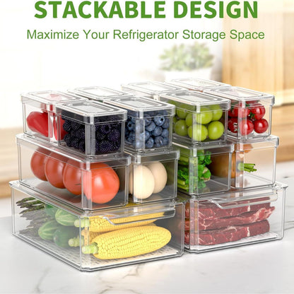 14pcs stackable Fridge storage organizers
