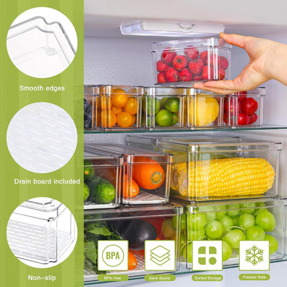 14pcs stackable Fridge storage organizers