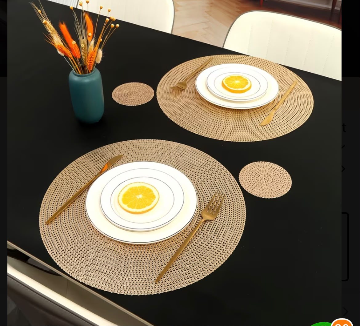 6pcs pvc non-woven table mats