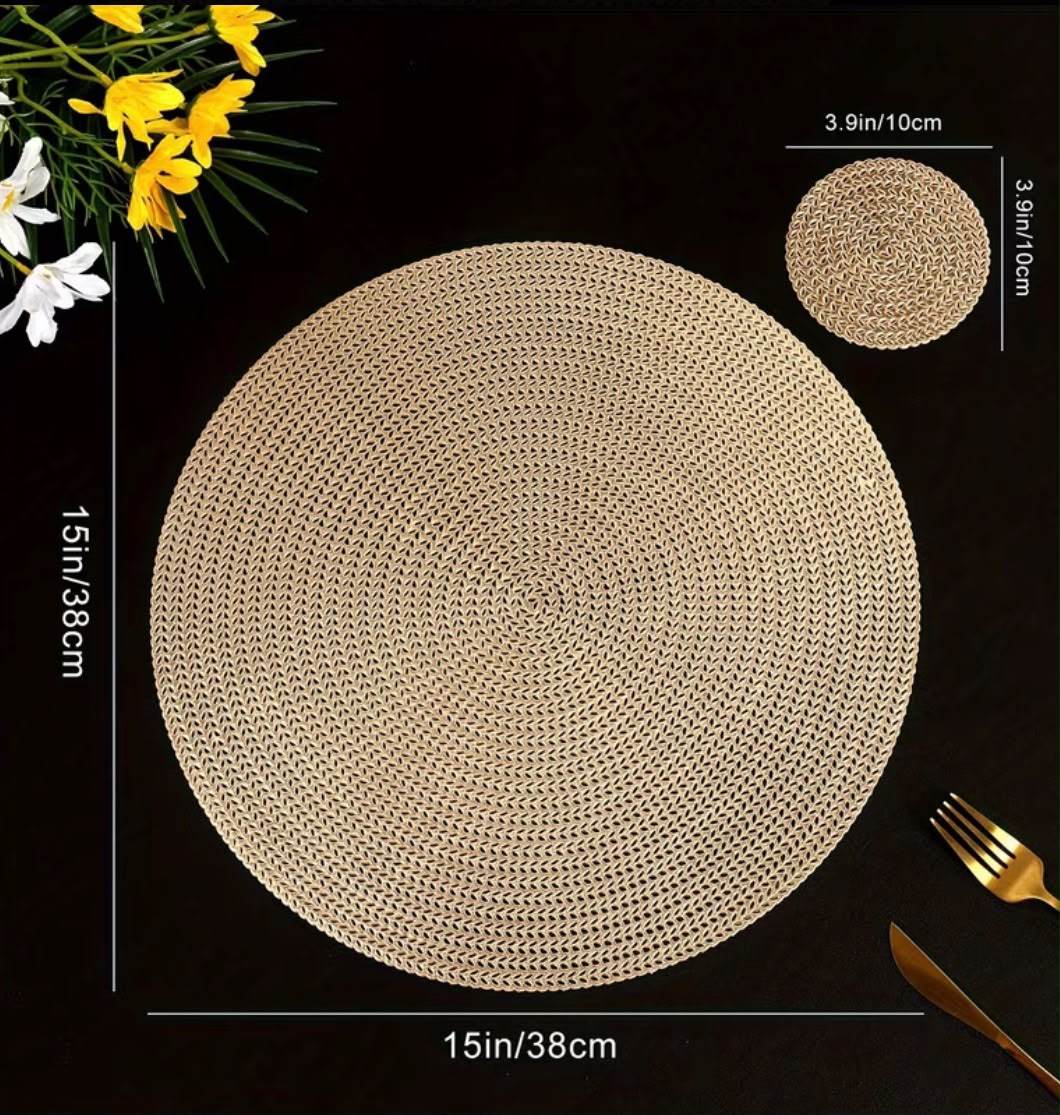 6pcs pvc non-woven table mats