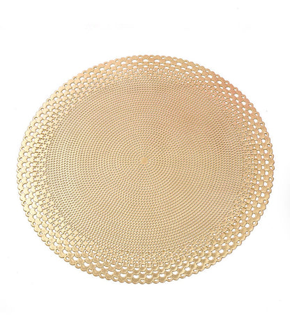 6pcs round shell golden table mat