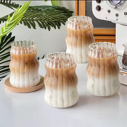 Ribbed glass tumblers