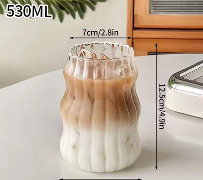 Ribbed glass tumblers
