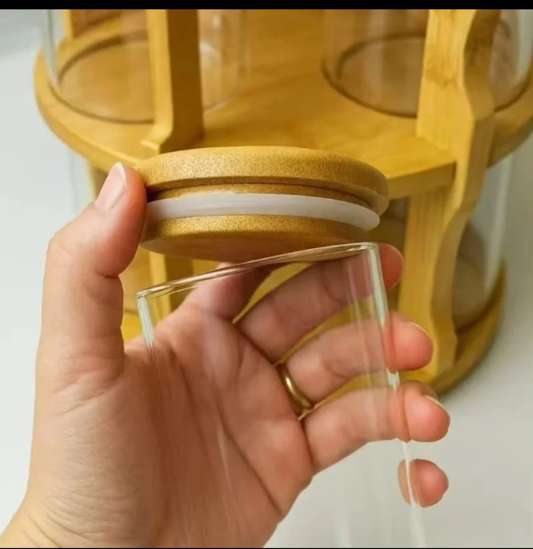 10pc  Rotating spice jars  set rack