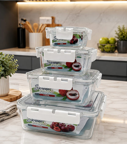 4 in 1 Transparent Airtight Pantry Boxes