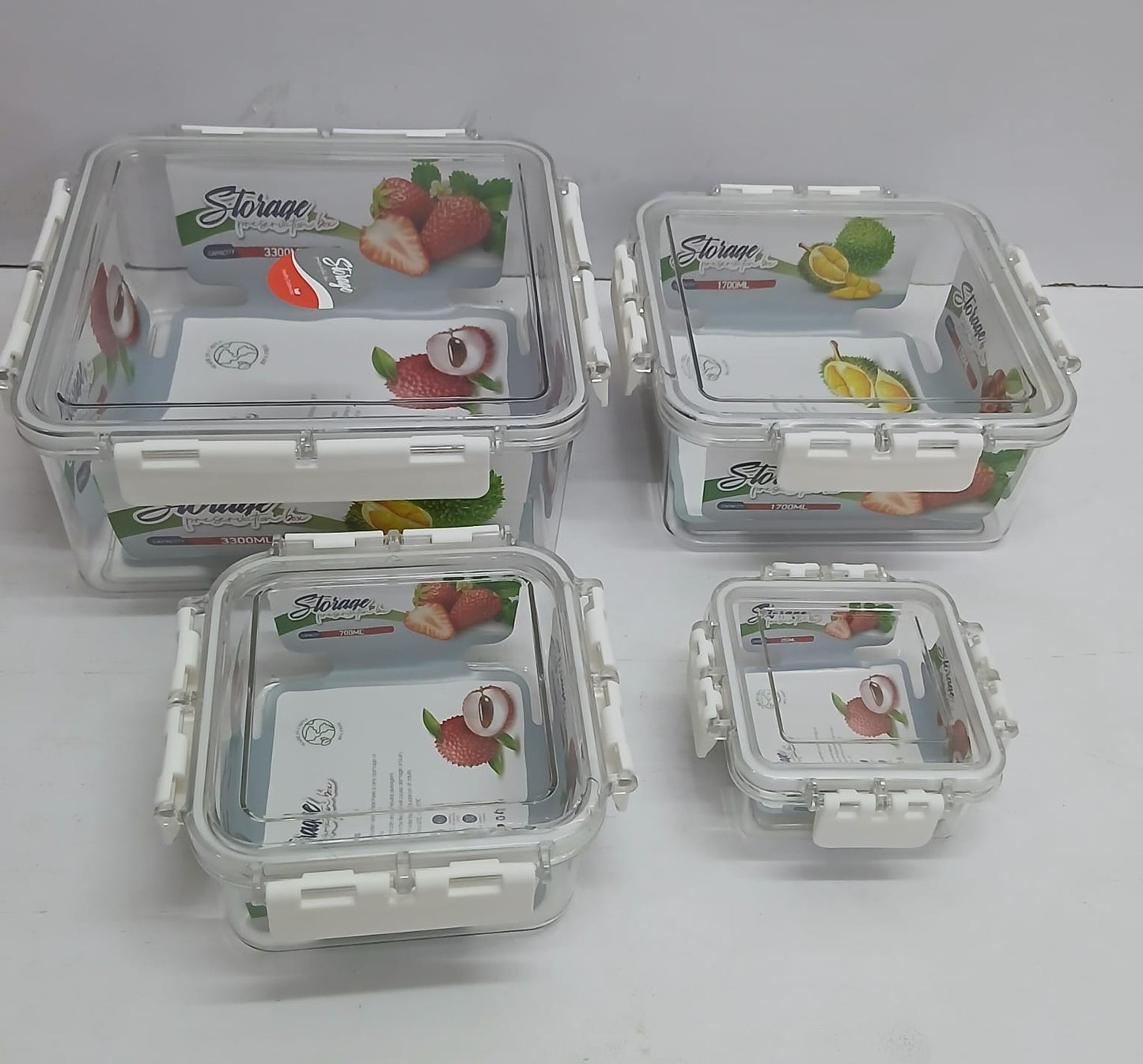4 in 1 Transparent Airtight Pantry Boxes
