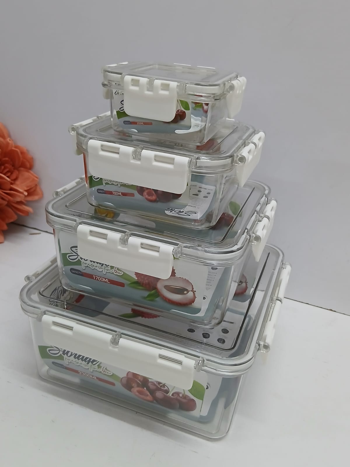 4 in 1 Transparent Airtight Pantry Boxes