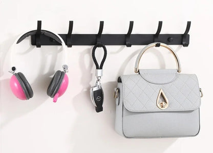 Wall mounted stainless steel 6 hooks rack