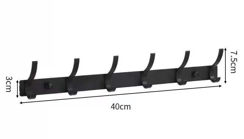 Wall mounted stainless steel 6 hooks rack