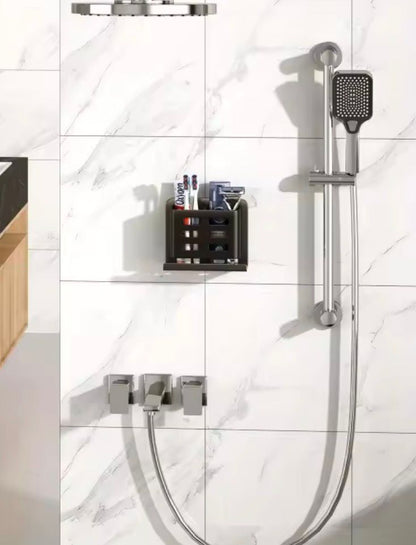 Toothbrush and toothpaste holder