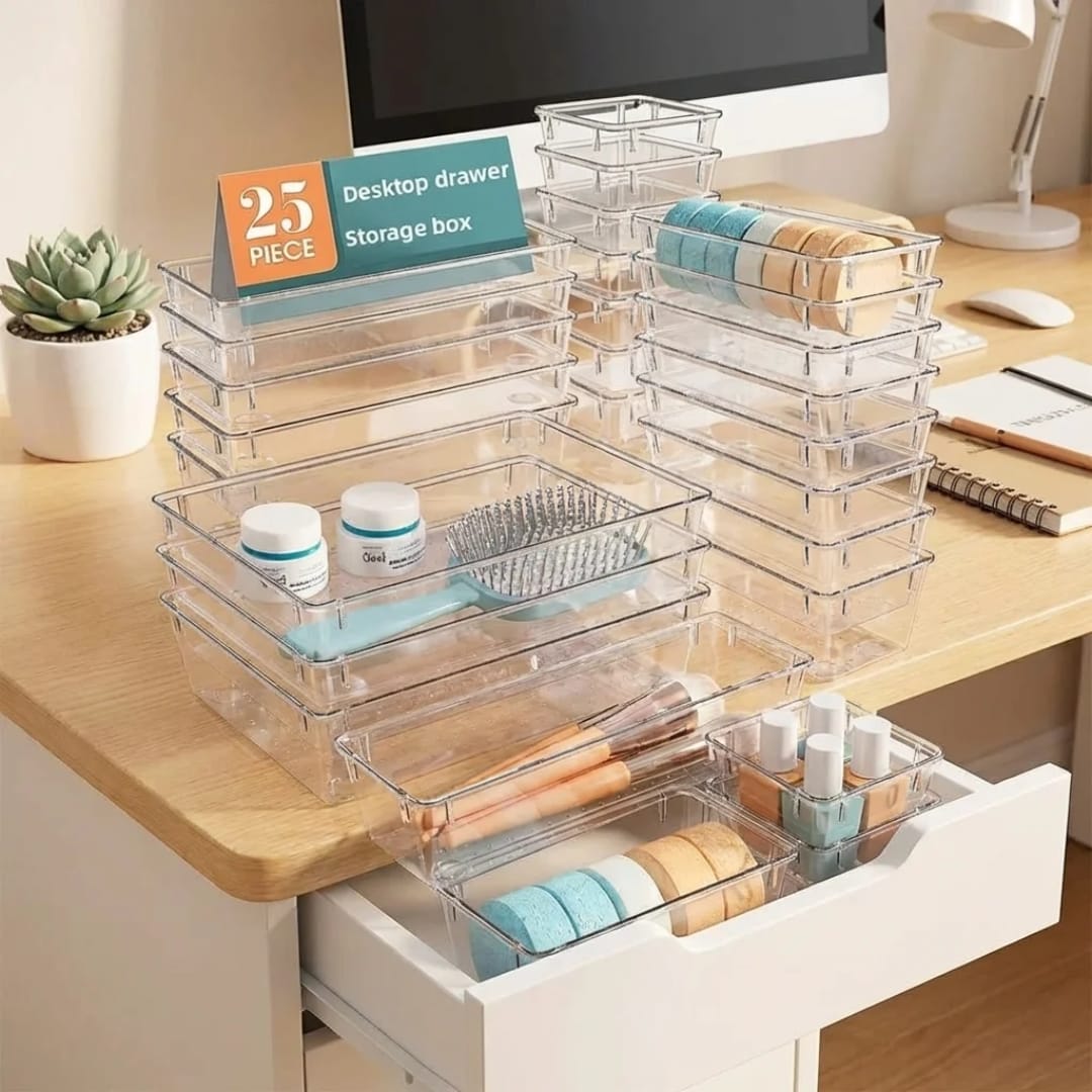 25pcs acrylic drawer organizers