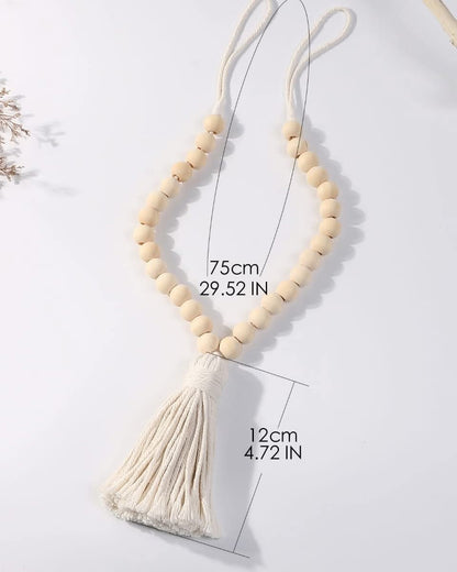 Macrame curtain tiebacks with tassel..