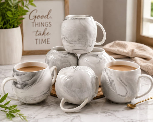 Marble Pot Mugs - 6 Pieces a set
