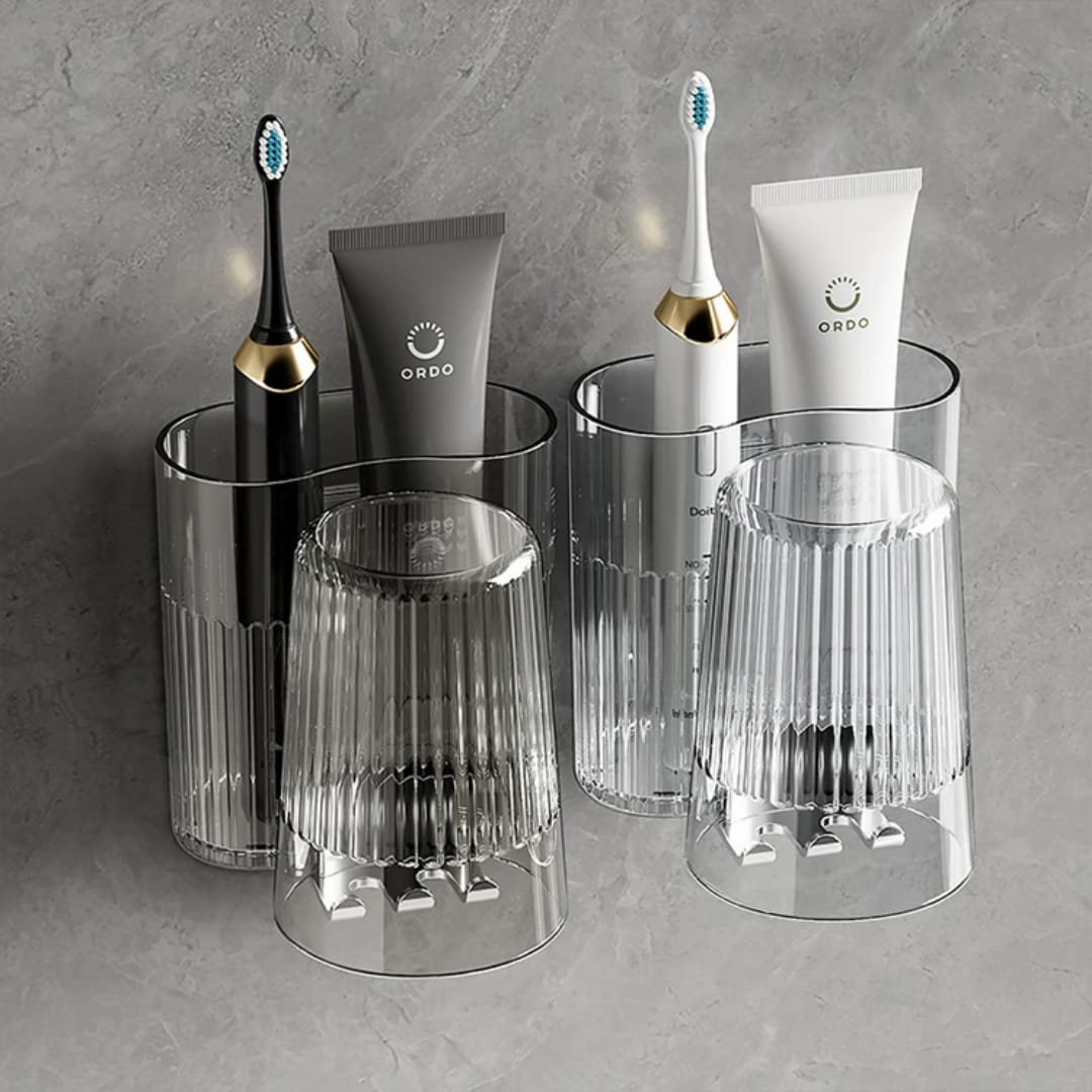 Toothbrush holders with gaggle cup