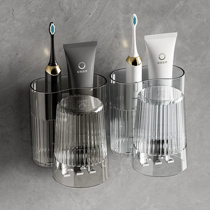 Toothbrush holders with gaggle cup