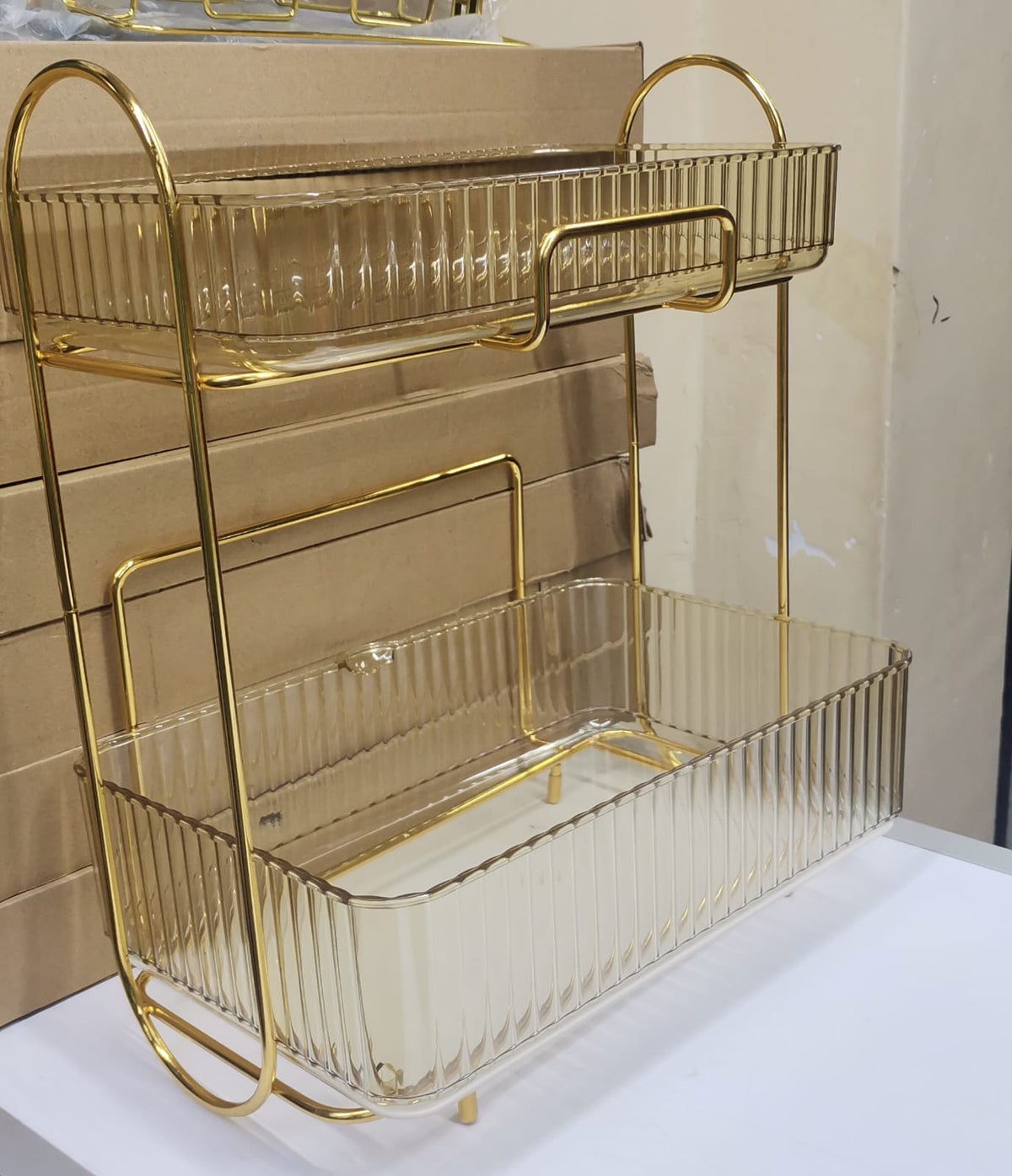 Acrylic Double layer cosmetic /perfume organizer