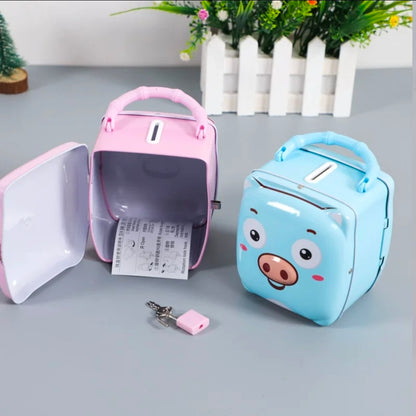 Metallic Piggy Bank with Padlock