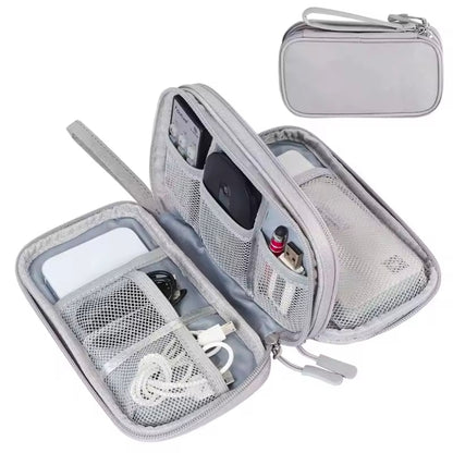Travel Cable Organizer Bag Double Layer Storage Case