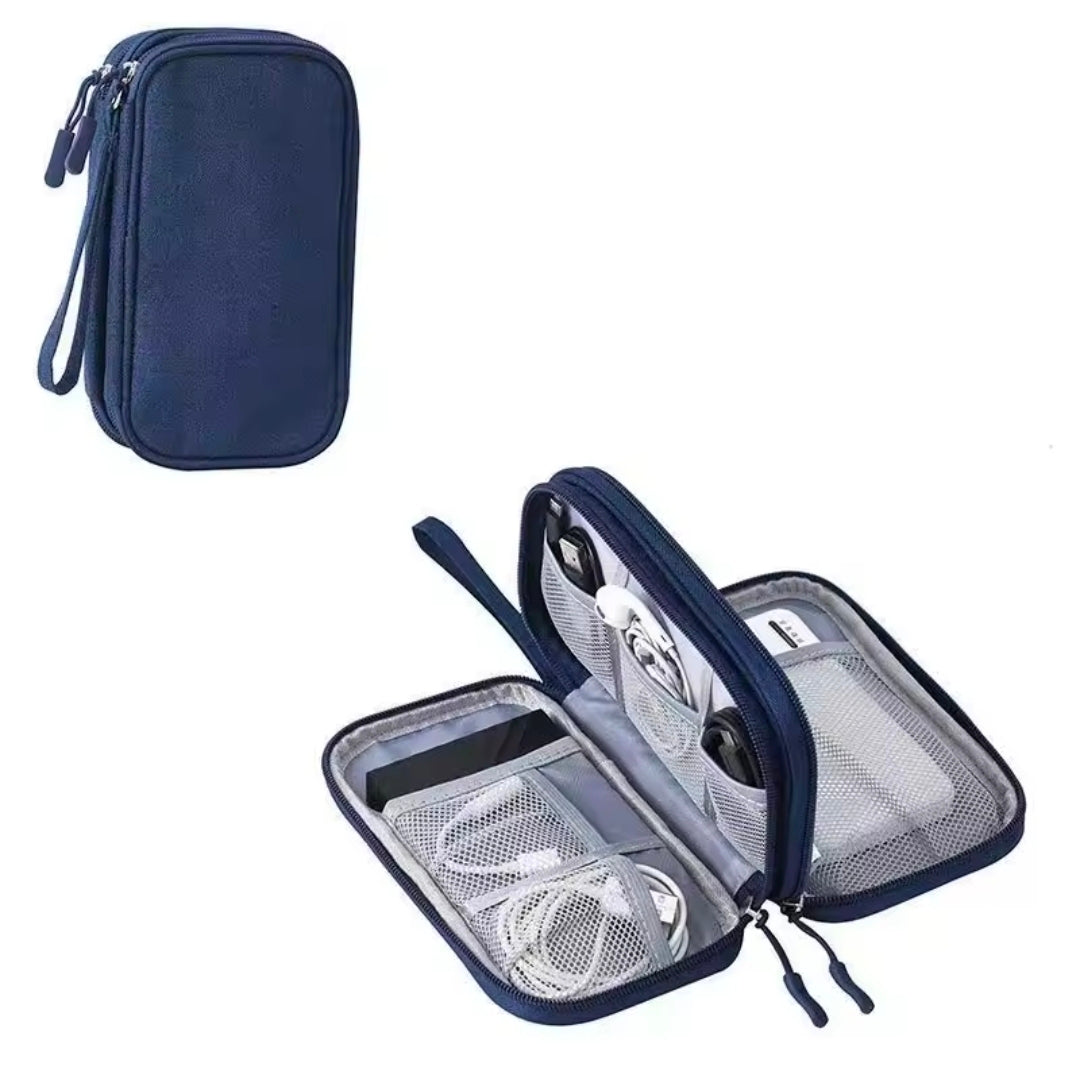 Travel Cable Organizer Bag Double Layer Storage Case