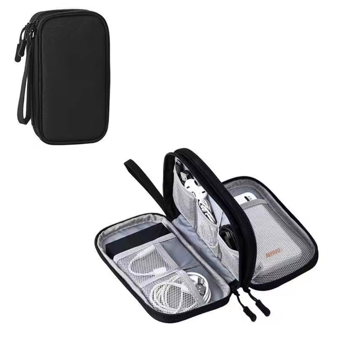 Travel Cable Organizer Bag Double Layer Storage Case