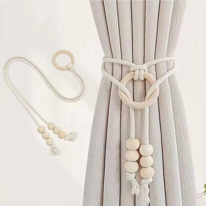 2pcs natural cotton rope curtain tiebacks boho style 