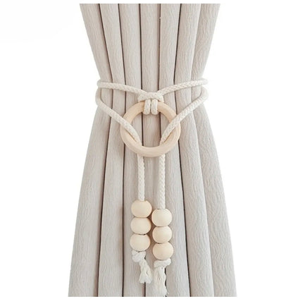 2pcs natural cotton rope curtain tiebacks boho style 